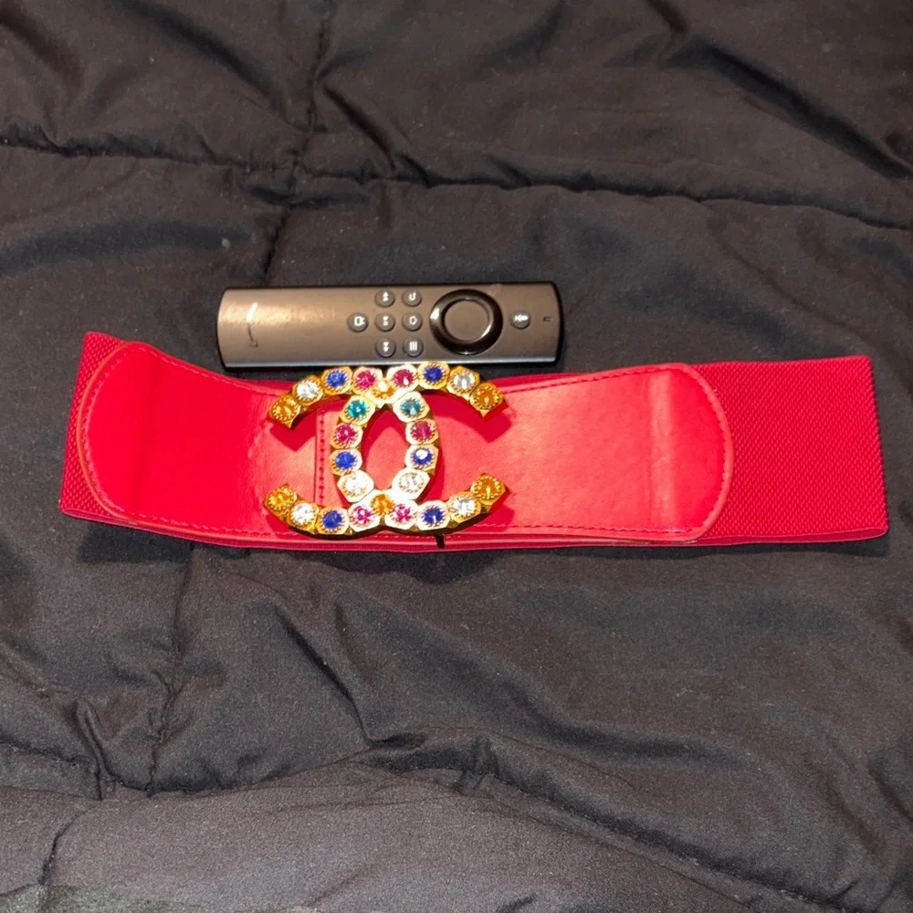 Fashion Red Dress Stretchy Women's Belt